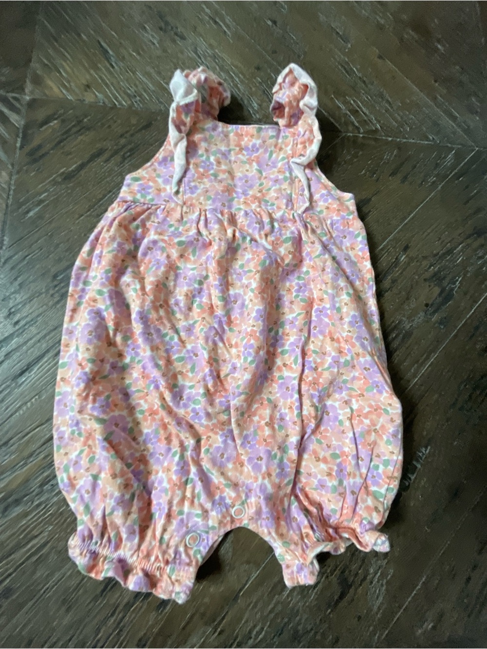 Just One You Floral Ruffle Strap Baby One-Piece Romper